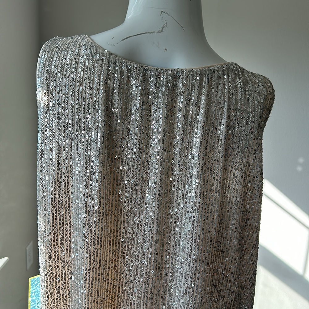 CECE SEQUIN SHIRT TOP BLOUSE SIZE L MSRP $69.00 NWT - Picture 5 of 9